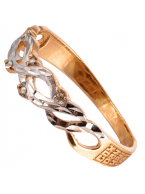 Православное кольцо "Спаси и Сохрани" ажурное, с фианитами
